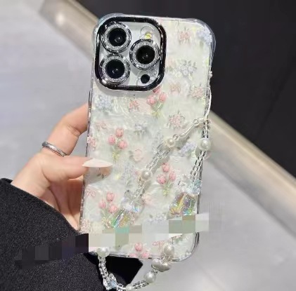 El patrón de concha de estilo ins está lleno de flores de pantalla para la película de lente 15ProMax iPhone13 Apple 14P funda para teléfono móvil 12