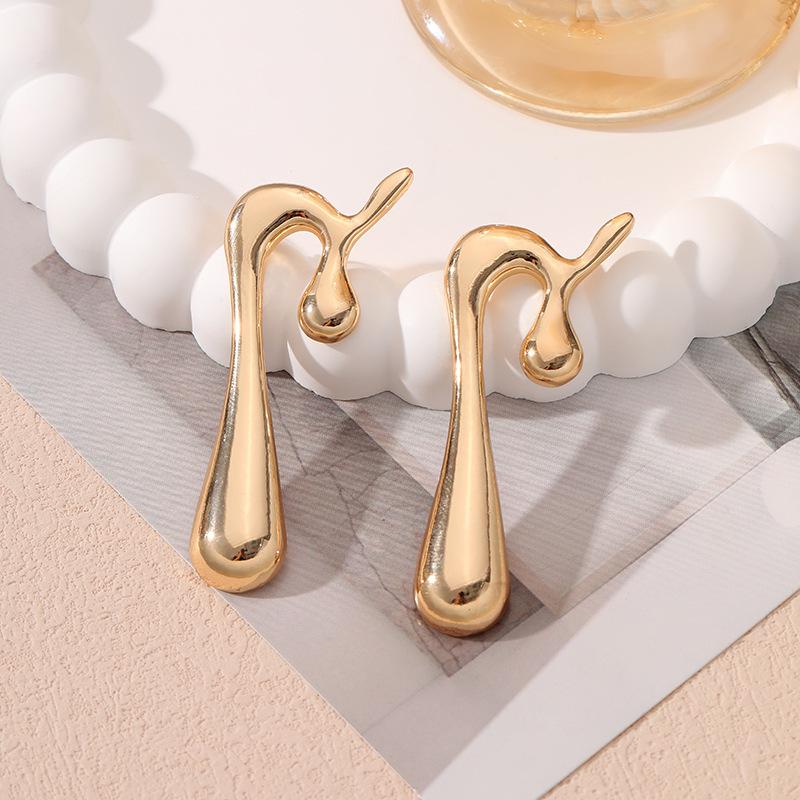 1 Pair Vacation Simple Style Flower Plating Alloy Ear Studs display picture 10