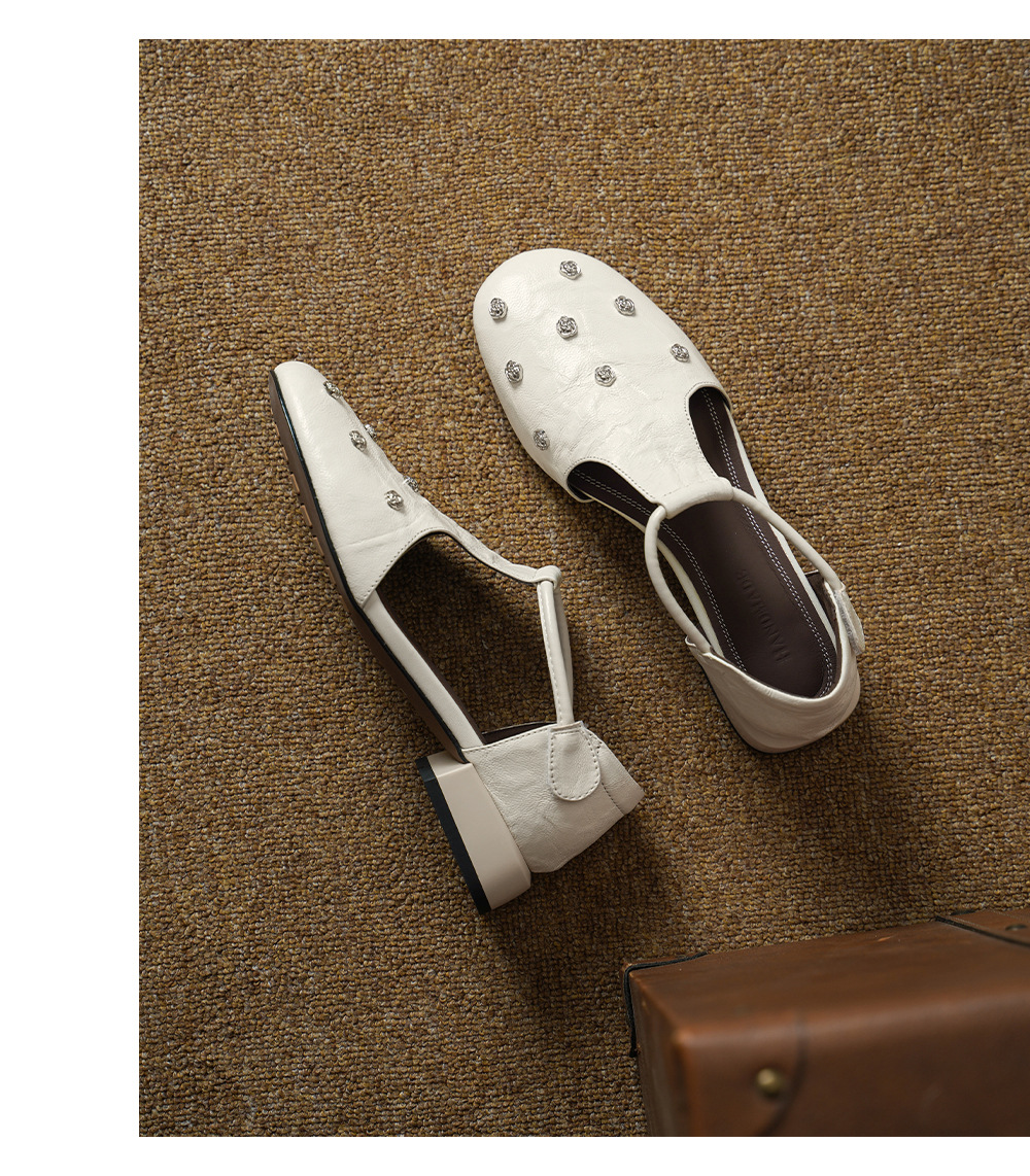 Sandal nữ quai ngang gót vuông ổn định, mũi kín, quai chữ T, form rộng cỡ lớn 33–42 — đen chi tiết 13