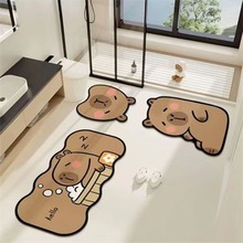 卡通浴室地垫三件套吸水防滑垫硅藻泥厕所耐脏耐磨马桶U型垫批发