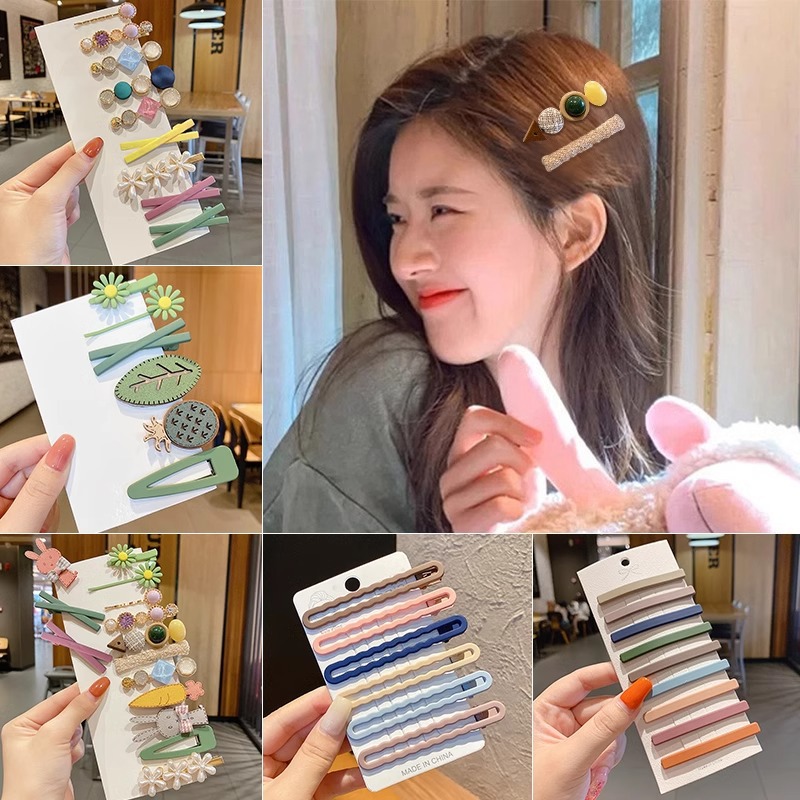 Clip de cabello de color lindos para mujeres bordas laterales frangeas de alta sensación de clip de borde de la frente rotura cabello de boca de pato tocado