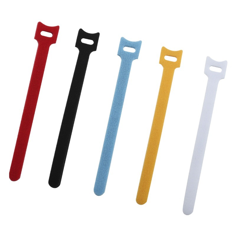 Venta al por mayor cabeza de gato Velcro auricular cable de carga correa de almacenamiento espalda con espalda cable de datos autoadhesivo cinta de velcro