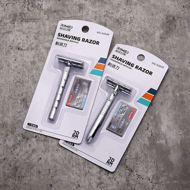Jinda Japan-US Razor Double-sided Blade Holder with 1 Blade Old-fashioned Manual Razor Holder Men's Razor