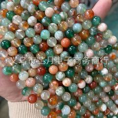 Factory direct supply natural cherry blossom agate beads round bead bracelet DIY accessories components semi-finished beads wholesale