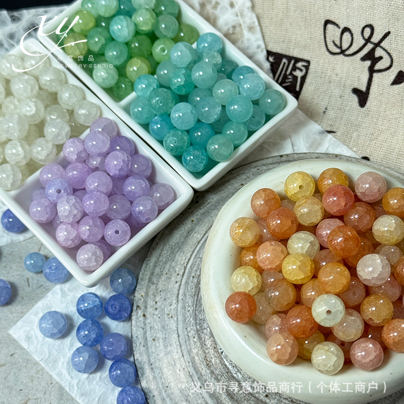 10mm vidrio jade esmaltado cuentas de vidrio sueltas cuentas graduadas DIY pulseras joyas materiales de alta calidad image 4