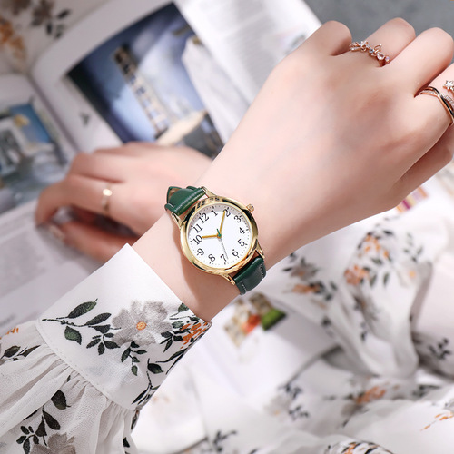 Cross-border foreign trade new simple digital fashion women's quartz watch compact belt women's watch women's watch wholesale