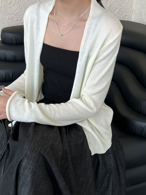 鹿西 慵懒风休闲宽松针织开衫女秋季新款外搭软糯舒适外套ss787|undefined