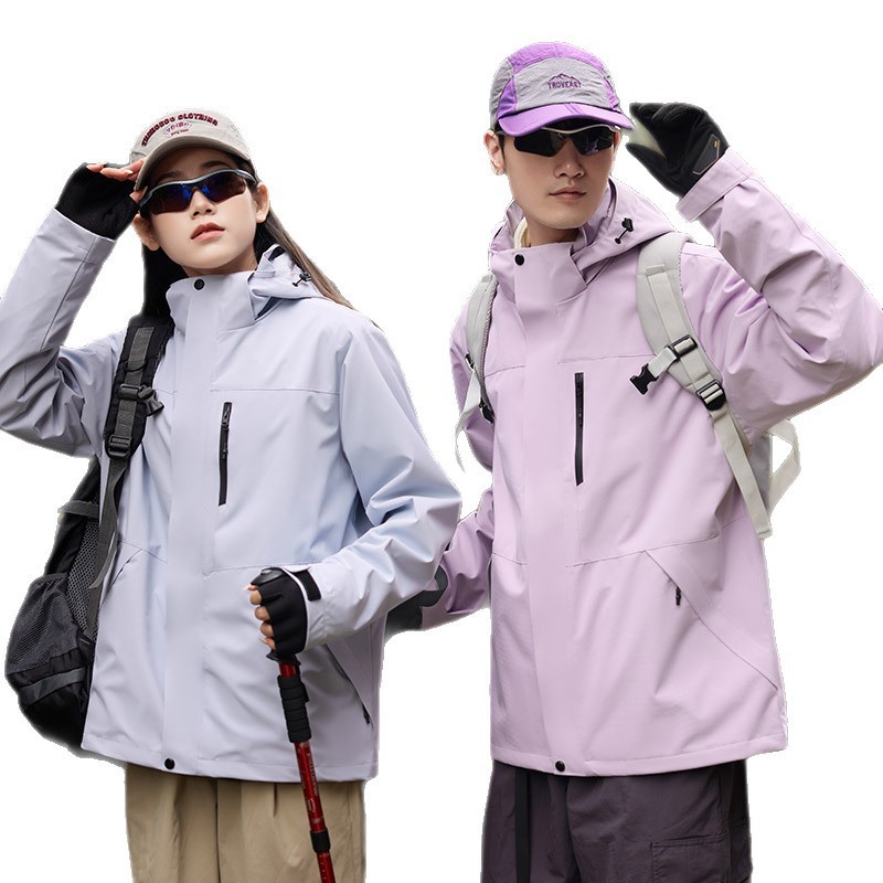 山系春秋情侣户外单层冲锋衣男女同款户外防风防水薄款登山服外套|undefined