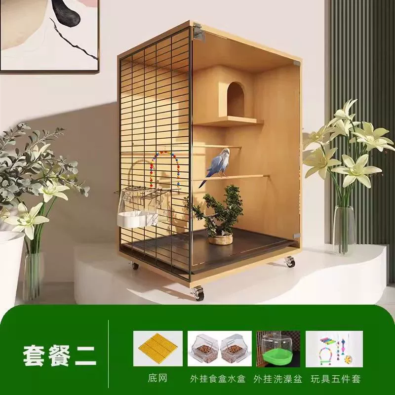 F, Parrot Cage Large Bird Cage Furnishing Full Set Villa Multi -layer Tiger Skin Eye Eye Eye Xuanfeng Transparent Ecology