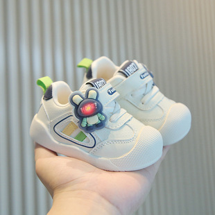 New 2025 Baby Girl Toddler Shoes Baby Spring Cartoon Children Men's Treasure Anti-slip Shoes Leather Key Shoes