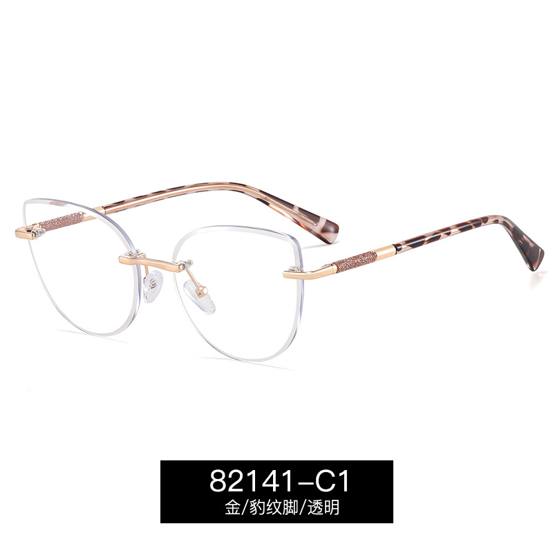 82141 nuevas gafas de moda sin marco de gafas de alta definición, fábrica de gafas de miopía al por mayor en stock image 7