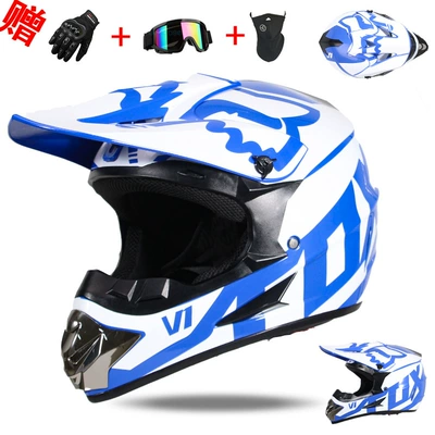 Motorcycle Safety Supplies — Mountain Racing Breathable Riding Protection - blue-and-white-s
