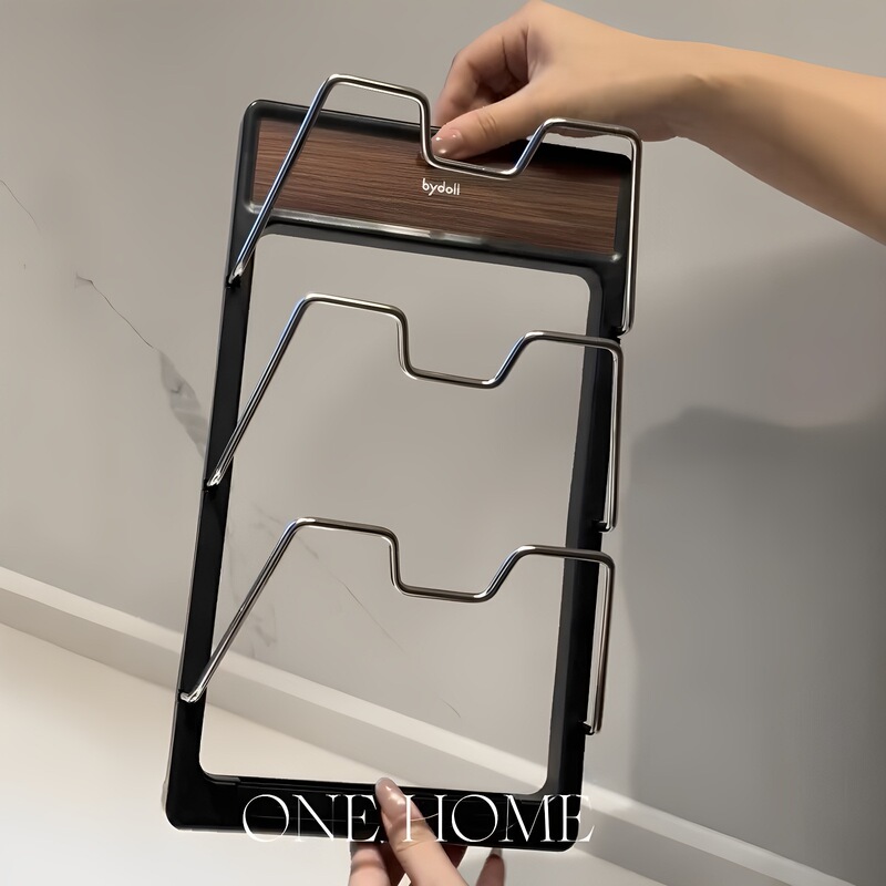 【キッチン用品】キッチン壁掛け多機能まな板・まな板を置くためのパンチフリー鍋蓋ラック|undefined