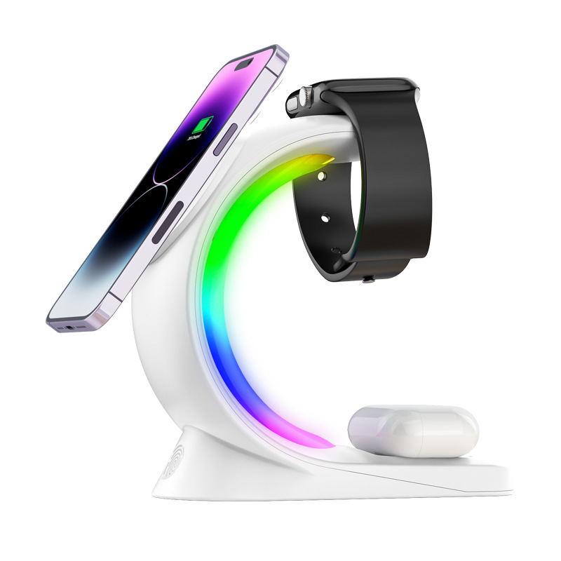 Caricabatterie wireless magnetico 4 in 1 per iPhone, AirPods, Orologio - Foto 9 di 9