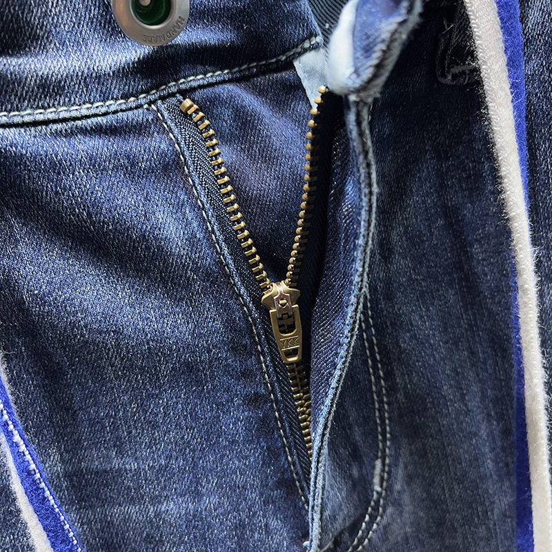 Spring/Summer American Fashion Brand Pants, Men's Thin Elastic Waist, Small Straight Leg Jeans, Men's Loose and Fat Plus Size Pants_voghion.com