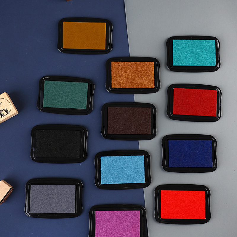 Retro color grande inkpad dedo pintura mano cuenta DIY color inkpad sello de goma mesa de impresión inkpad 12 colores opcionales