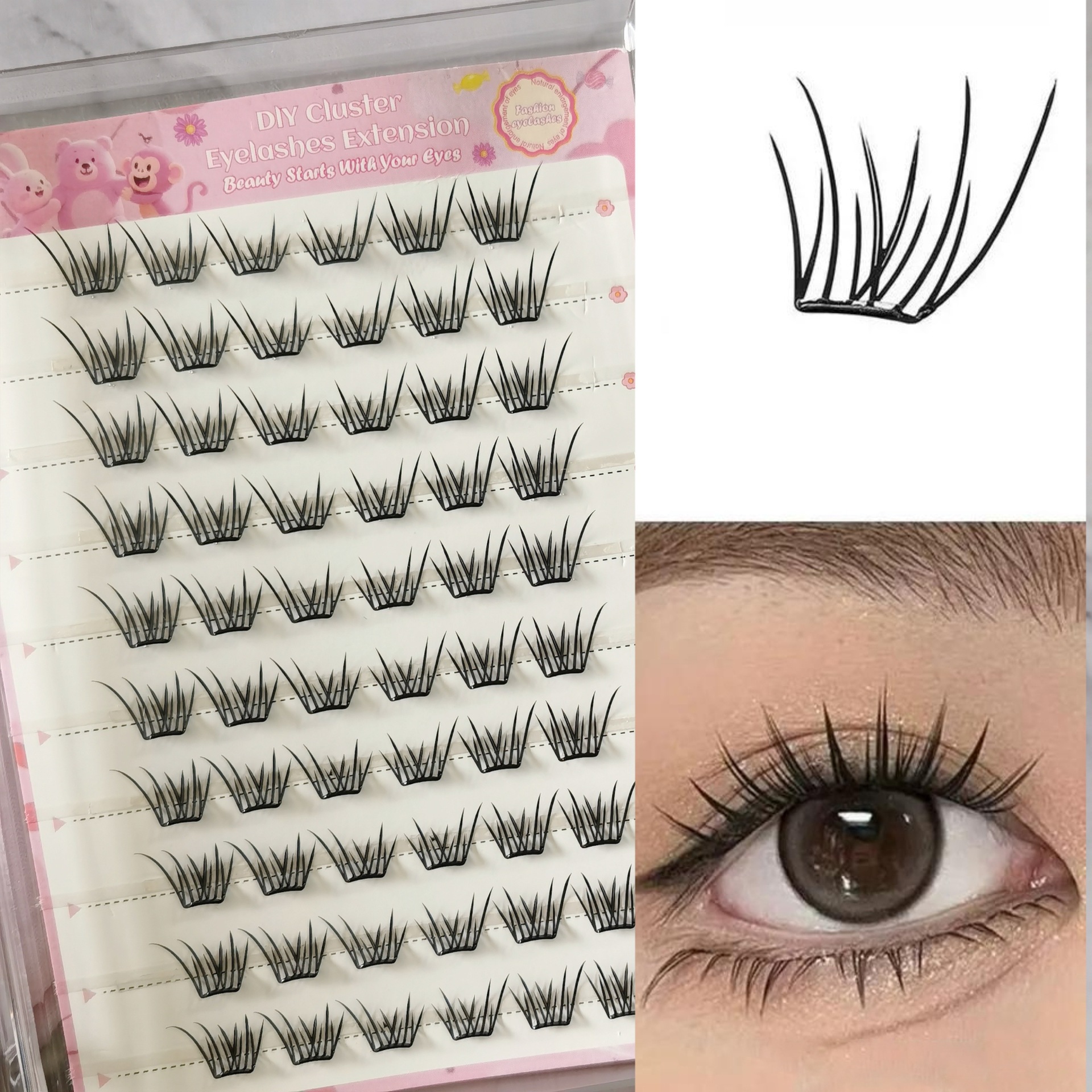Conjunto de pestañas falsas transfronterizas, gran capacidad, estilo ligero y delgado, pestañas falsas, rizadas duraderas, ligeras y naturales. image 10