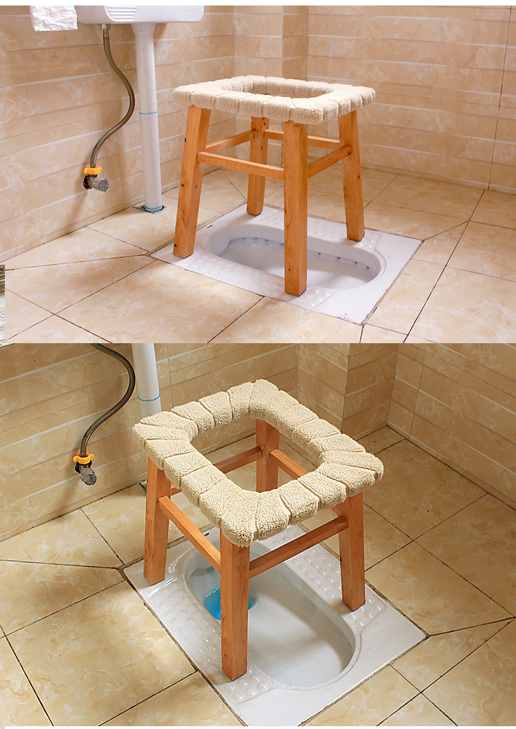 Toilet stool for the elderly, pregnant women, adults, household solid wood bathroom toilet, toilet seat, mobile toilet, sturdy toilet chair undefined
