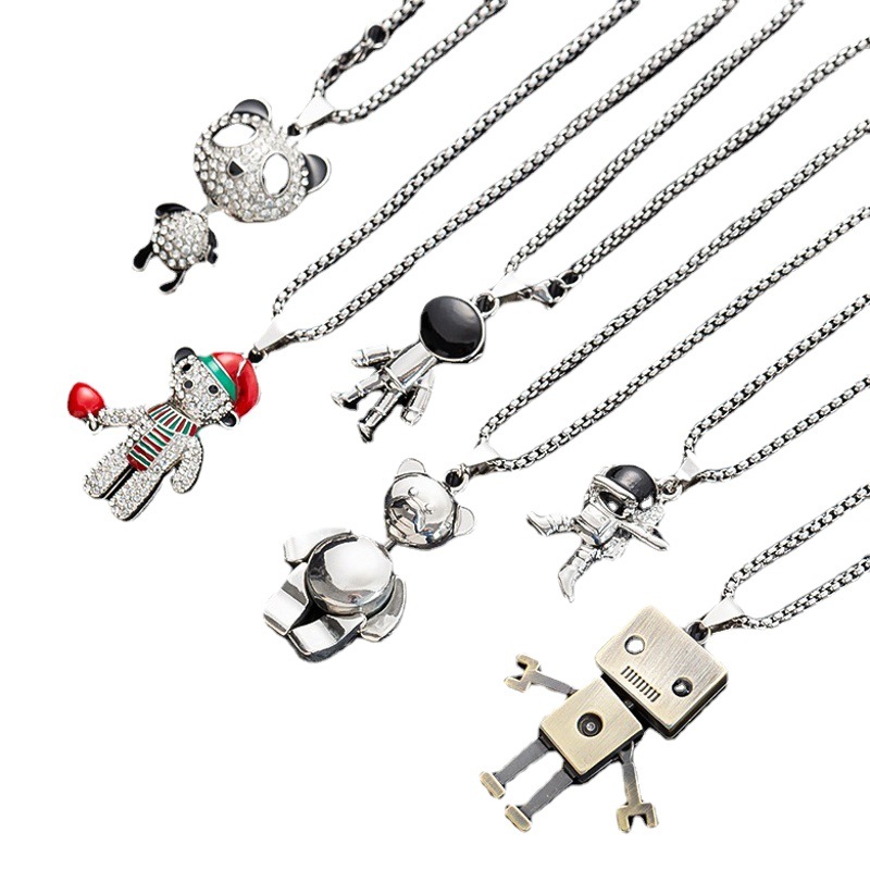 Moda popular todo partido personalizado moda suéter cadena pareja accesorios nicho hombres collar femenino titanio acero joyería al por mayor