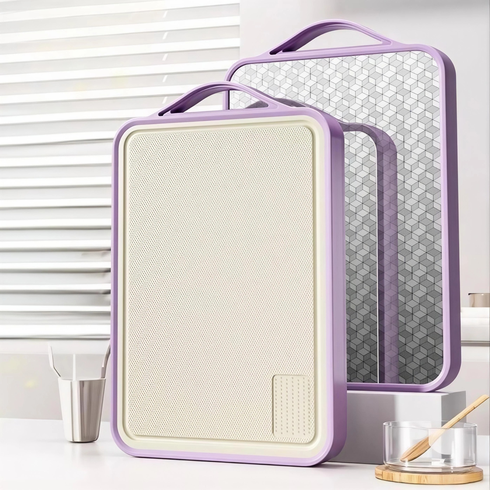 Tablero de acero inoxidable de doble cara antibacteriano antifungal tablero de cocina tablero de cocina tablero de frutas antifungal multifunción