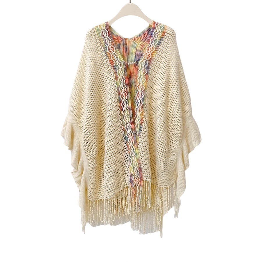 Turismo de estilo étnico encapuchado chal mujer en Xinjiang Yunnan bohemia sala de aire acondicionado camisa de punto camisa de abrigo