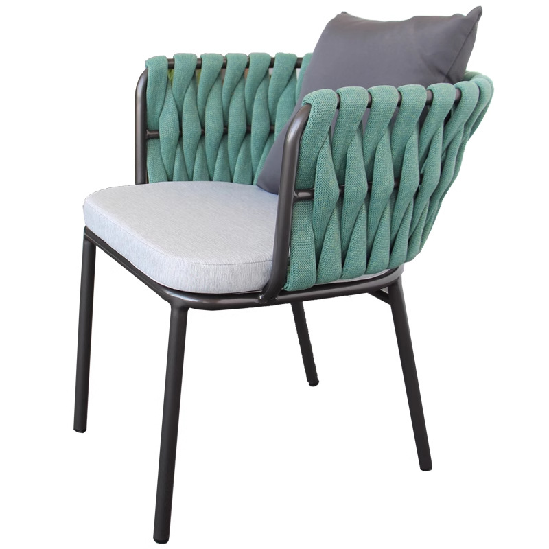 Sillas al aire libre nórdicas patio al aire libre villa silla de jardín silla de relajación silla de comedor de aluminio de caña