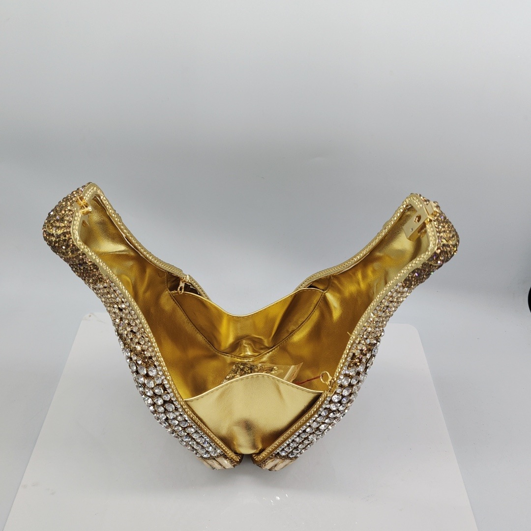 Bolsa de botella Daiwei nueva botella de champán hueco con diamantes bolsas de banquete de diamantes bolsas de mano de mujer