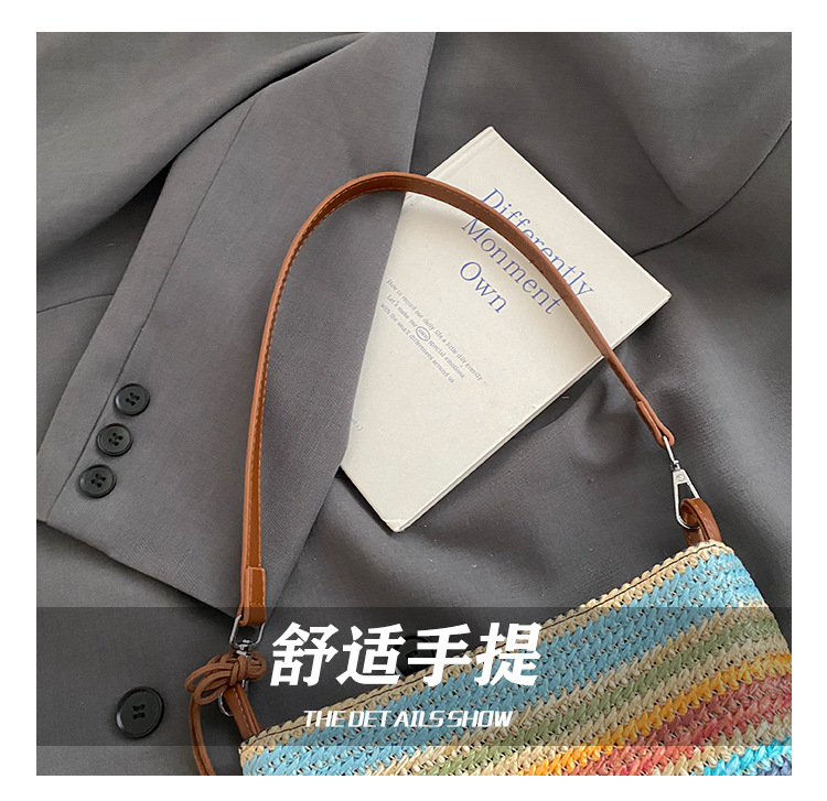 Handmade woven bag for women, 2025 new style straw woven bag, versatile shoulder bag, seaside vacation crossbody bag, bucket bag Item Picture