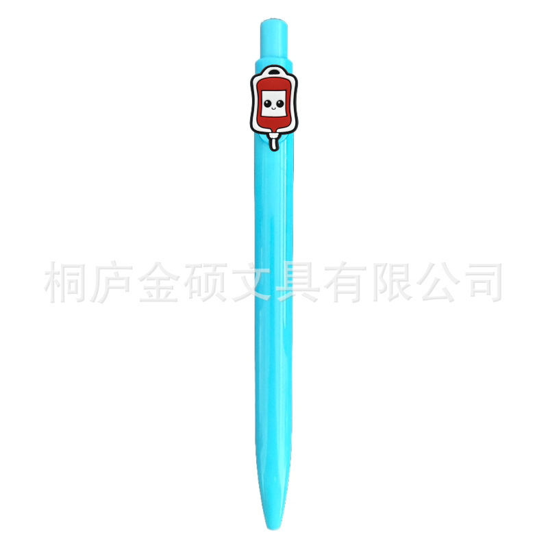 外贸护士笔简约创意纯色糖果色软质卡通圆珠笔黑笔可爱按动笔医生|undefined