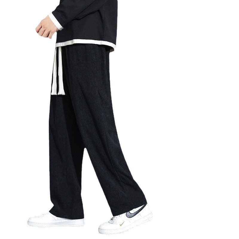 Pantalones de otoño y invierno transfronterizos para hombres de color sólido con una sensación vertical recta de terciopelo de moda, cordillera, pantalones deportivos de piernas anchas image 6