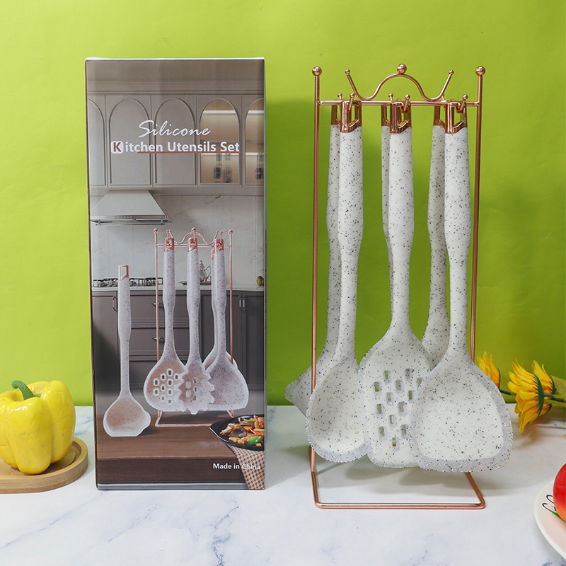 7 piezas de silicona de pulverización de oro, silicona de grado alimenticio antiadherente, set de cocina de silicona al por mayor