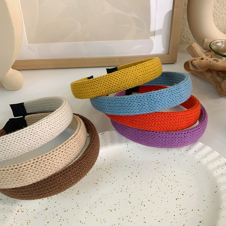Knitted Wool Headband Multicolor Headband New Autumn And Winter Hairpin Pressure Hair Headdress Hair Accessories display picture 13