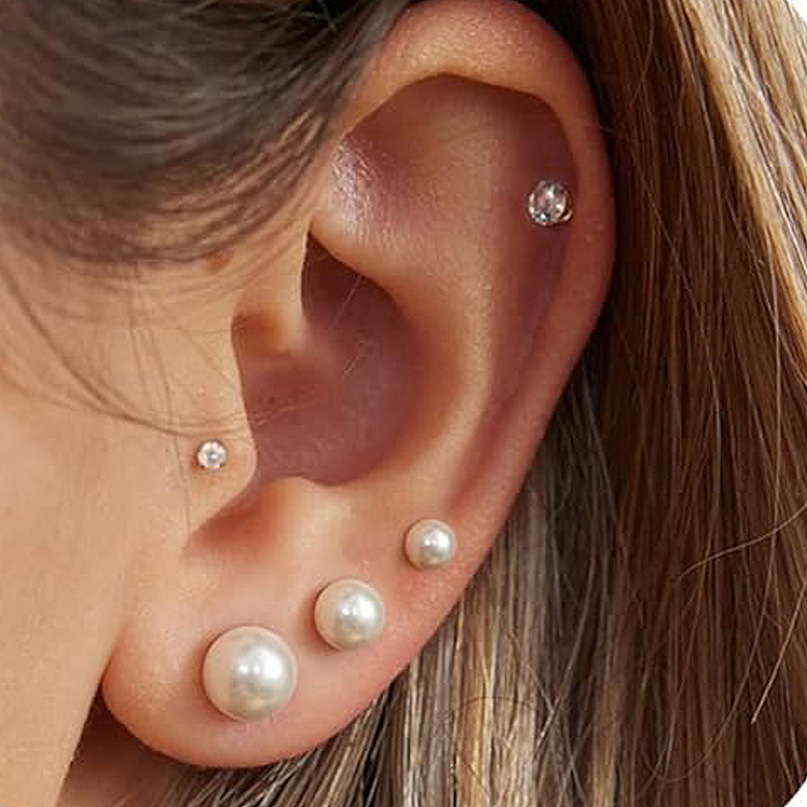 organic spherical earrings from pearl