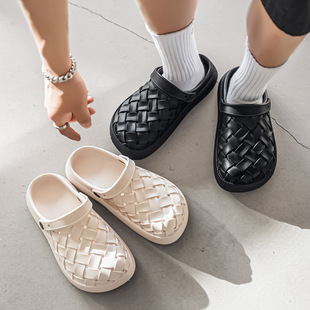 2025 Croc Shoes Men's Summer New Men's Breathable Casual Beach Sandals 5.0 Thick-Soled Woven Shoes with a Feeling of Stepping on Shit