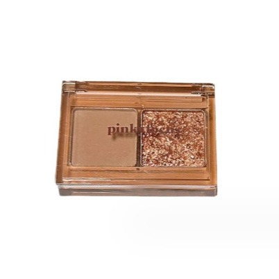 Pinkyfocus Vitality Girl Sombra de ojos de color bicolor nacarado gris mate rosa sosteniendo maquillaje para colorear paleta de sombras de ojos para mujer