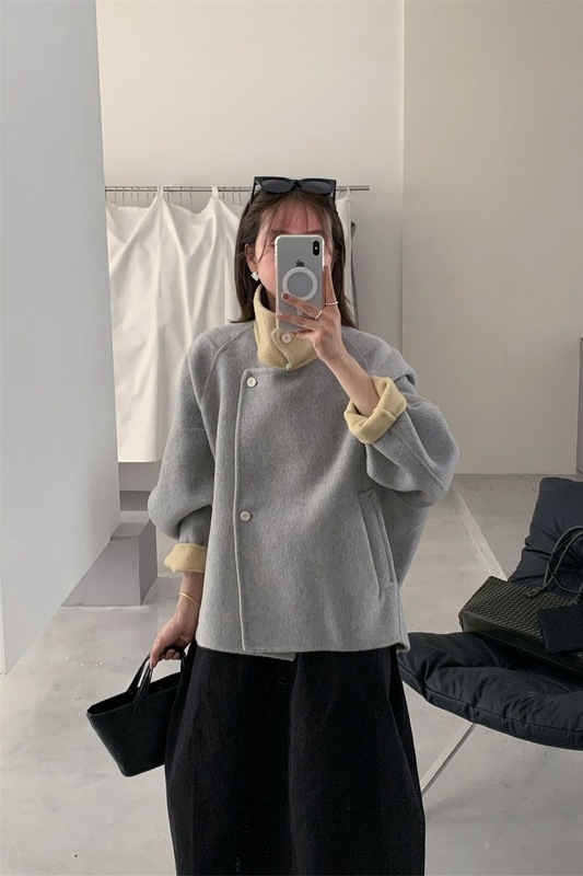 高级宽松双面呢羊绒大衣女2025新款秋冬季毛呢外套韩系小个子短款|undefined