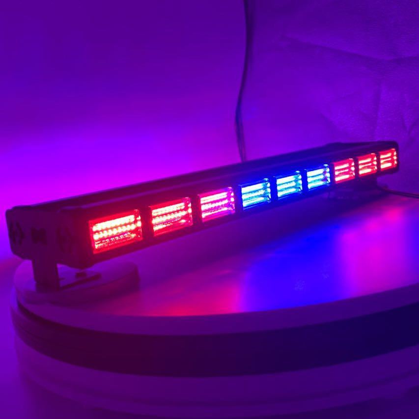 162Led Double Row Color Changing Strobe Light 360 ° Surrounding Light, Engineering Vehicle Warning Light, Ceiling Bar Light, Magnet Type