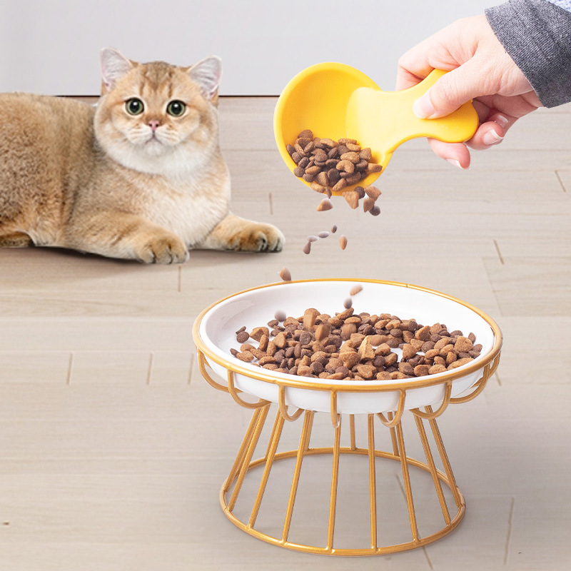 Cuenco de cerámica para mascotas transfronteriza Cuenco de gato nórdico Cuenco de cerámica para gatos Tazón de comida para gatos Placa de conservas Placa de protección contra golpes