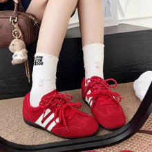 复古隐形内增高真皮德训鞋2025秋冬新款休闲鞋女运动鞋阿甘鞋子