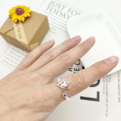 JOJO奇妙冒險石之海空條承太郎cos戒指 替身白金之星紫色鑽石指環