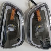 新能源全封闭电动三轮车四轮车前大灯转向灯x6大灯透镜款车灯配件