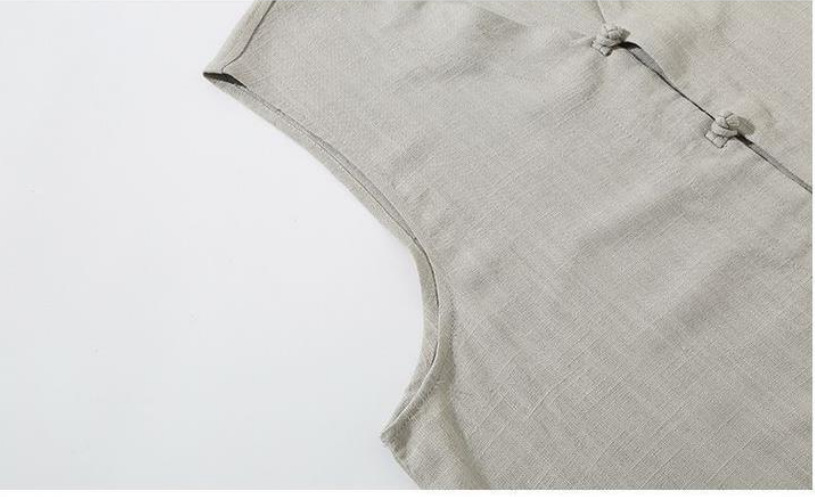 Chinesischer Herren Weste Hanfu Stil Ärmelloses Oberteil_voghion.com