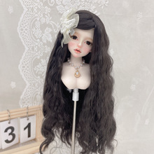 奎恩bjd娃娃假发3/4/6 柔软丝齐刘海手工卷长发毛胚 热销假毛头套