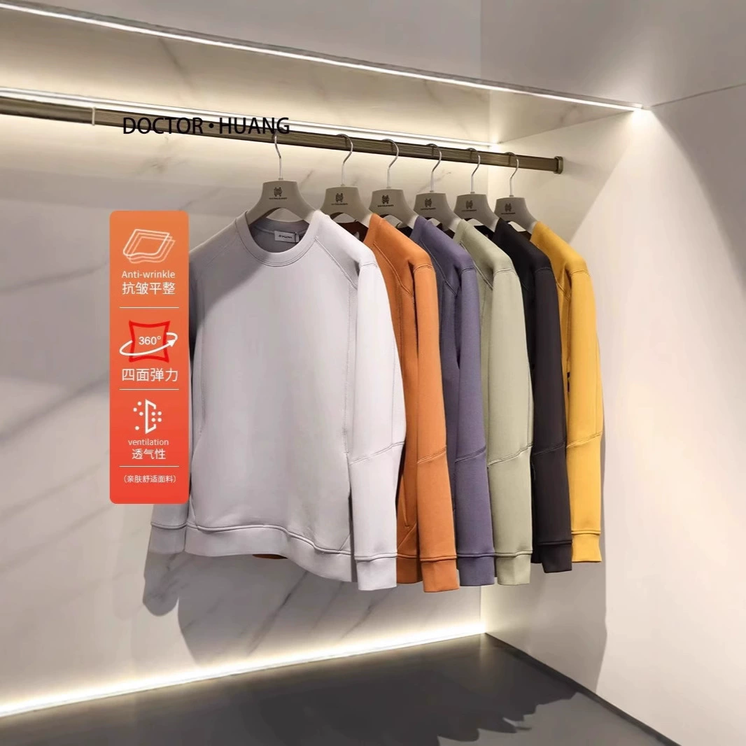 Легкое экстравагантное качество! 320 г в жидкий аммиак воздушный хлопок! Кожаные и удобные! Мужской сплошной свиток с длинными рукавами