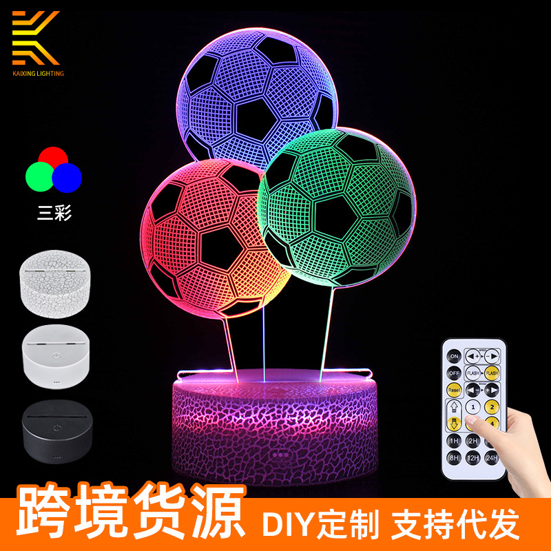 Cross-border dedicated to football basketball baseball sports player series three-color touch 3D table lamp LED night light Cross-border dedicated to football basketball baseball sports player series three-color touch 3D table lamp LED night light