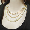 Retro accessory, chain from pearl, necklace, European style