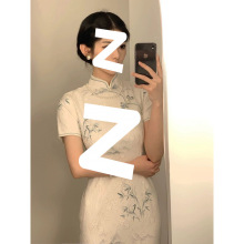 白色旗袍2025年新款改良年轻款少女高端气质新中式国风连衣裙夏季