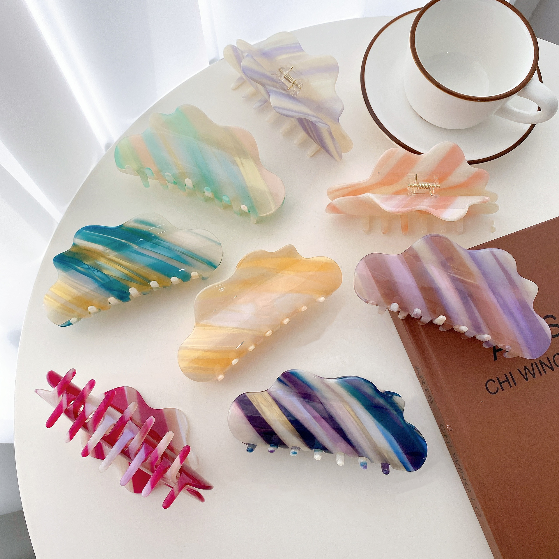 Fashion Colorful Acetic Acid Sheets Hair Claws display picture 3