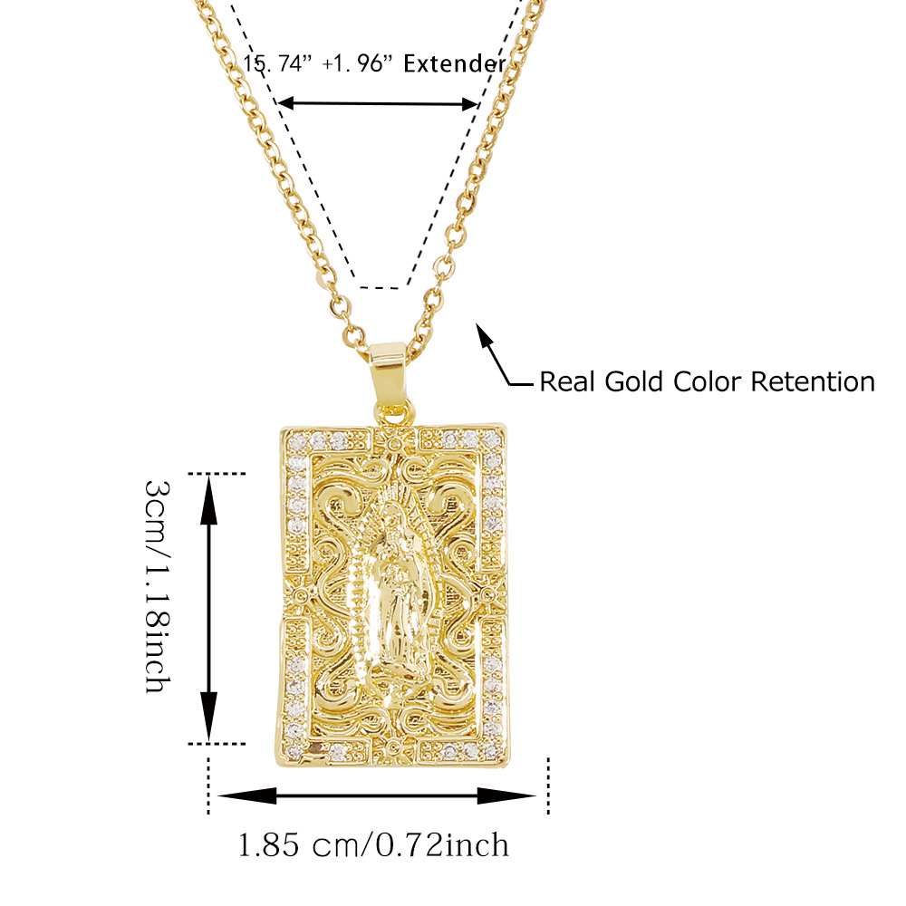 creative copper zircon simple necklace light luxury religious clavicle chain female