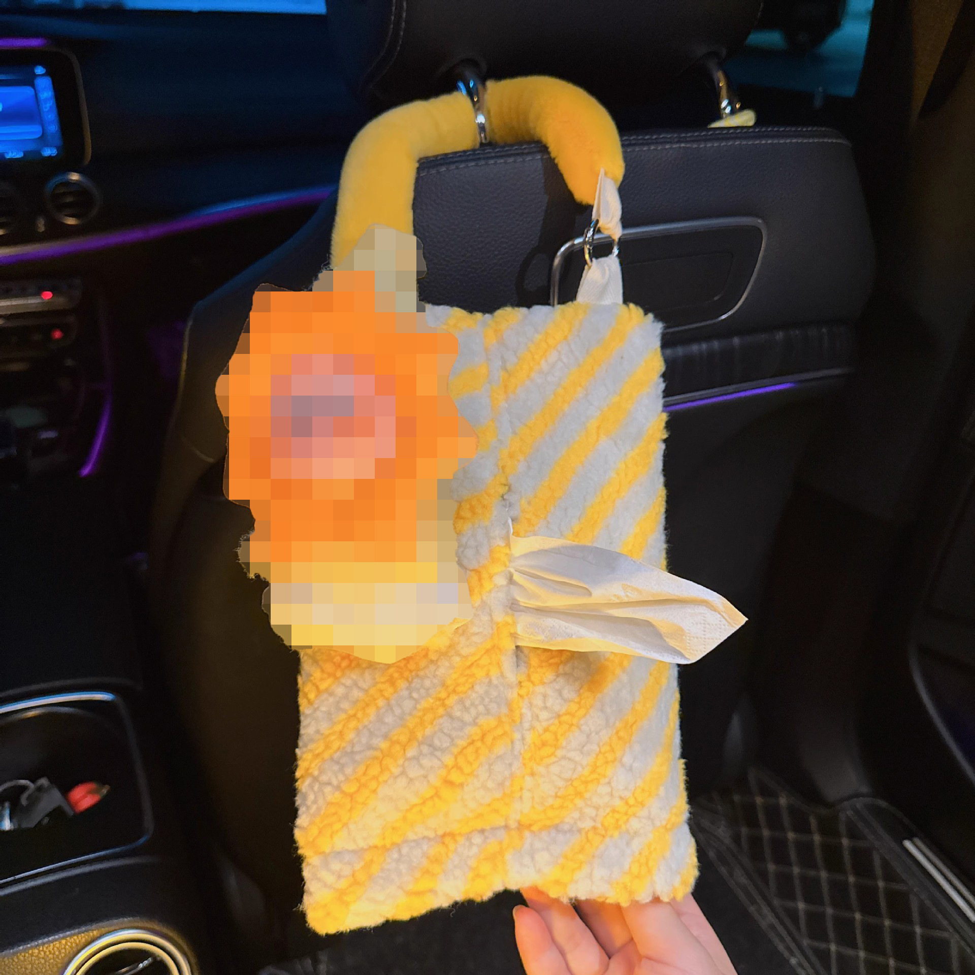 Car Tissue Box, Plush Hanging Bag, Car Storage, Cute Car Interior Doll, Car Essentials